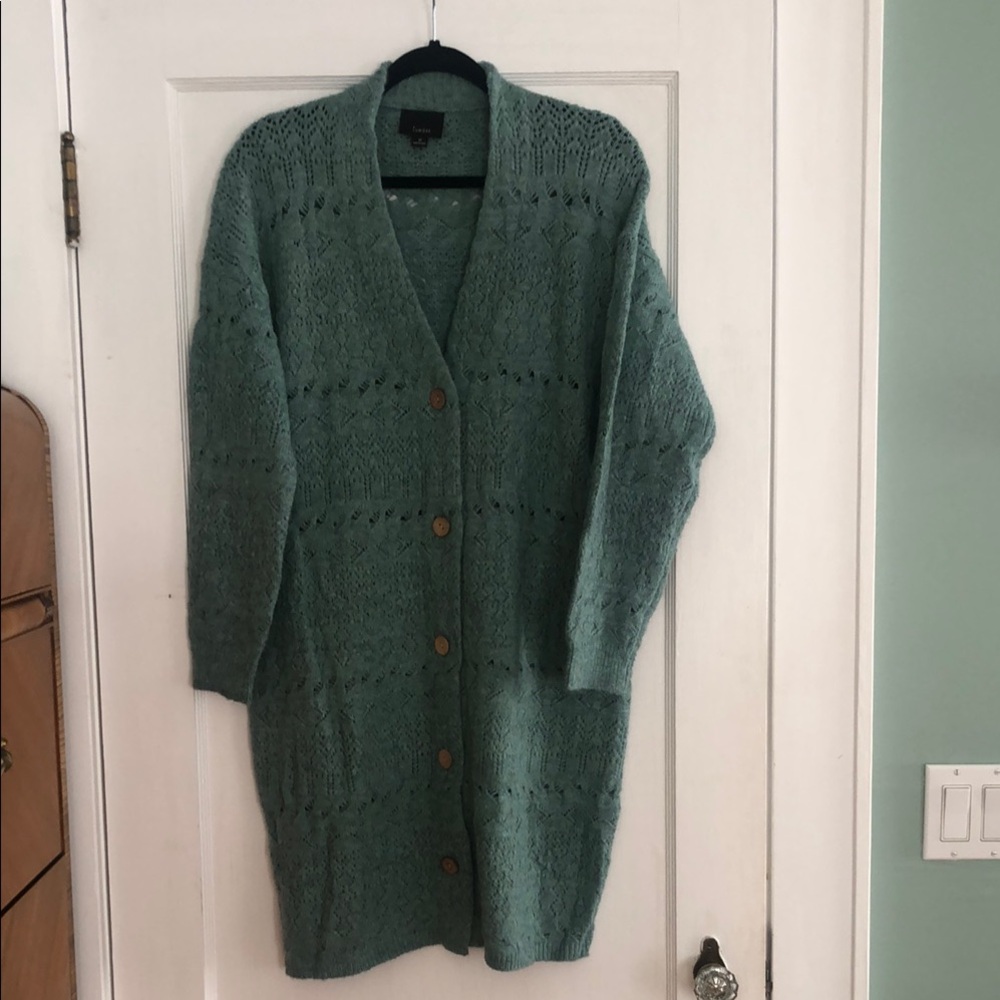 Lumiere Green Knit Cardigan Sweater